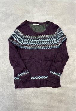 Knitted Jumper Abstract Patterned Knit Sweater
