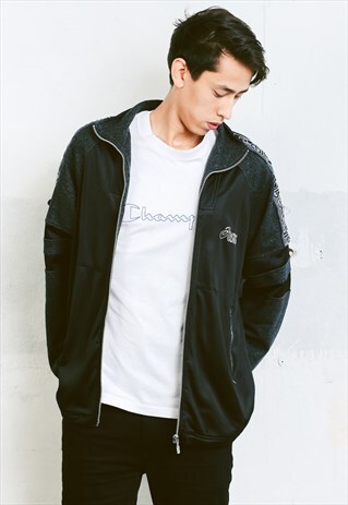 VINTAGE ASICS MONOCHROME TRACK JACKET