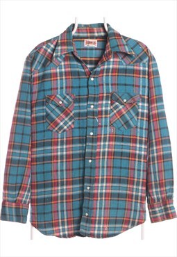 Bar.f 90's Lumberjack Button Up Long Sleeve Shirt Large Blue