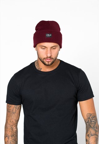 54 FLORAL WINTER BEANIE HAT - RED WINE