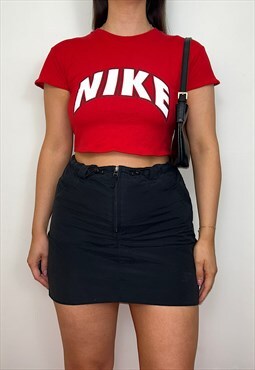 Reworked Nike Red Baby Tee Crop Top