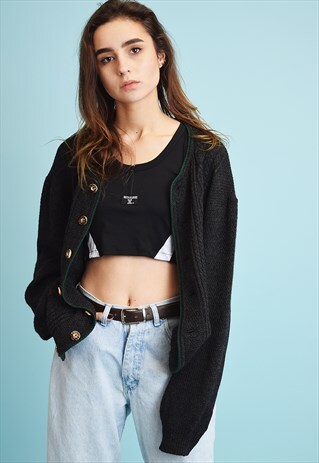 80'S RETRO WOOLEN KNITTED OVERSIZED DADS CARDIGAN