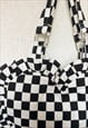 CHECKERBOARD HEART TOTE BAG