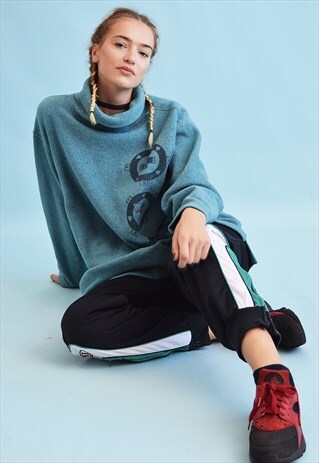 90'S RETRO VARSITY OVERSIZED FLEECE JUMPER