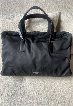 Vintage 1990s Prada nylon travel bag in black