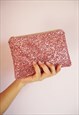 Sparkly Rose Pink Makeup Bag