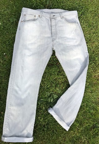 VINTAGE 90'S BUTTON FLY SLIM FIT LEVI'S GREY 501 JEANS