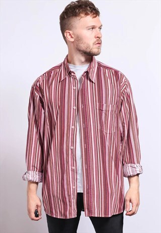 VINTAGE CORDUROY CORD STRIPED SHIRT