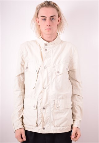 KAPPA MENS VINTAGE JACKET MEDIUM WHITE 90S