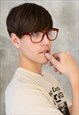 CLEAR LENS GEEK GLASSES CHUNKY BROWN FRAMES KAWAII COSPLAY