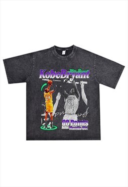 Black Washed Kobe Mamba Retro fans T shirt tee 