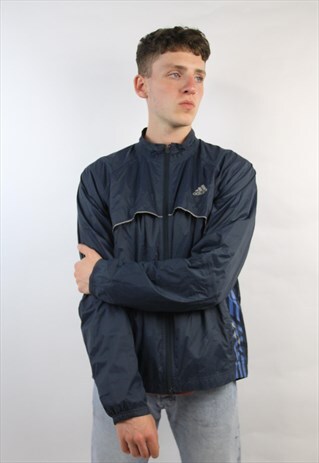 VINTAGE ADIDAS 90'S NAVY RAIN JACKET