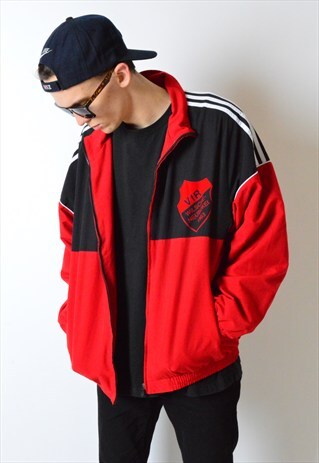 VINTAGE 90S COLOUR BLOCK DROP SHOULDER ADIDAS TRACK JACKET