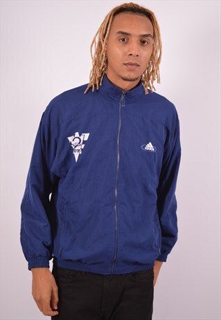 adidas tracksuit top navy blue