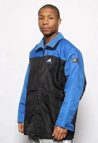 VINTAGE ADIDAS JACKET BLUE BLACK