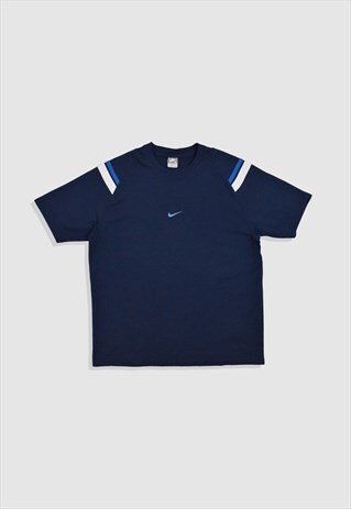 VINTAGE 00S NIKE EMBROIDERED FOOTBALL SHIRT JERSEY IN NAVY