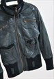 VINTAGE 00S REAL LEATHER BOMBER JACKET