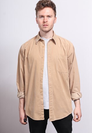 VINTAGE CORDUROY CORD SHIRT BEIGE