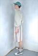 VINTAGE 80'S BAGGY BOARD LONG FUNKY STRIPPED FESTIVAL SHORTS
