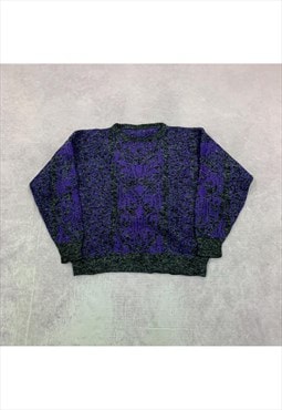 Vintage abstract knitted jumper Women's L