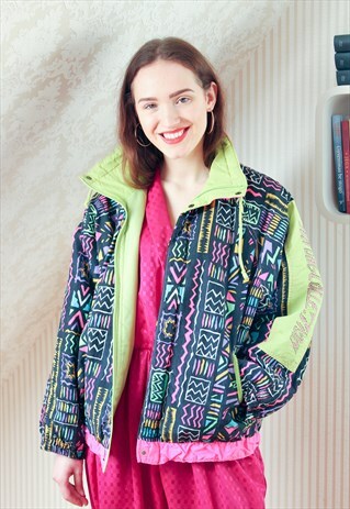 COLOURFUL VINTAGE NEON TRACKSUIT JACKET