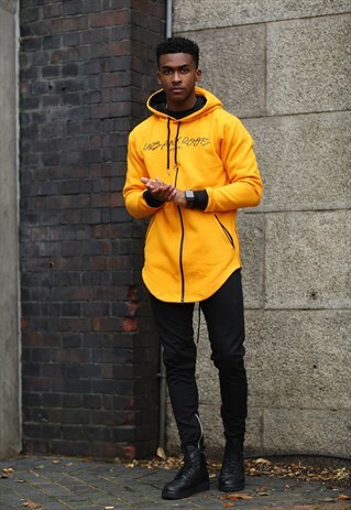 SIGNATURE MANGO UNISEX LONGLINE CURVED HEM HOODIE