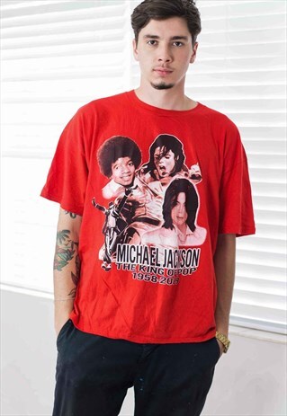 VINTAGE MICHAEL JACKSON LOGO T-SHIRT 90S X 6.7