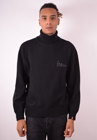 LEVI'S MENS VINTAGE JUMPER SWEATER XL BLACK 90S