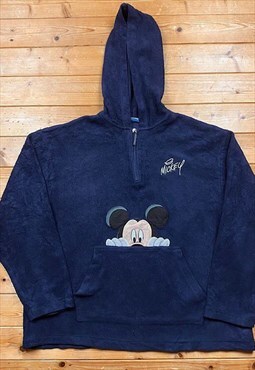 Vintage navy blue Disney Mickey Mouse fleece large 