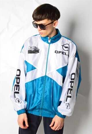 VINTAGE 90S COLOUR BLOCK OPEL SHELL TRACK JACKET