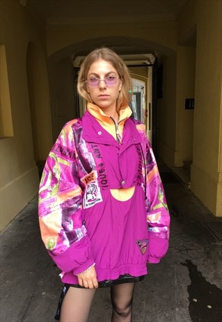 VINTAGE 90' OLDSCHOOL COOL MULTICOLOURED ANTIQUE JACKET