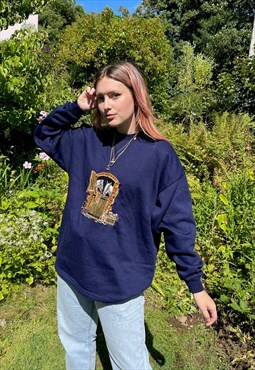 Vintage Cottagecore Horse Stable Embroidered Sweatshirt