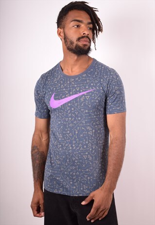 NIKE MENS VINTAGE T-SHIRT TOP SMALL GREY 90S