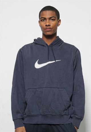 VINTAGE NIKE BIG LOGO HOODIE NAVY BLUE