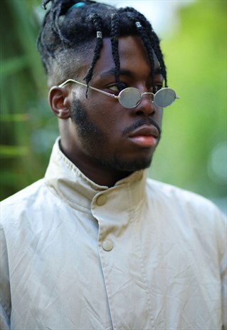 SILVER MIRROR SUMMER 90S Y2K ROUND SUNGLASSES SHADES