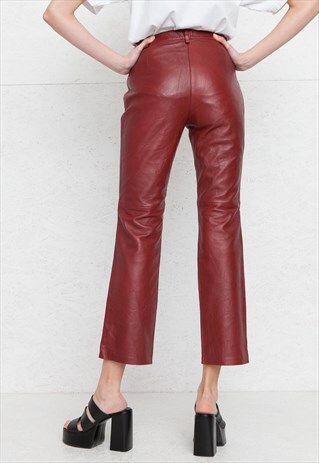 VINTAGE RED LEATHER TROUSERS BOTTOMS