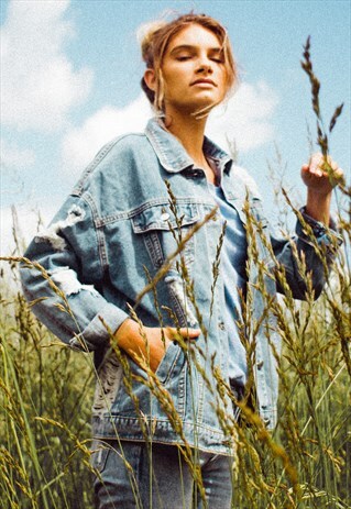 EXTREME RIPPED OVERSIZED DENIM JACKET