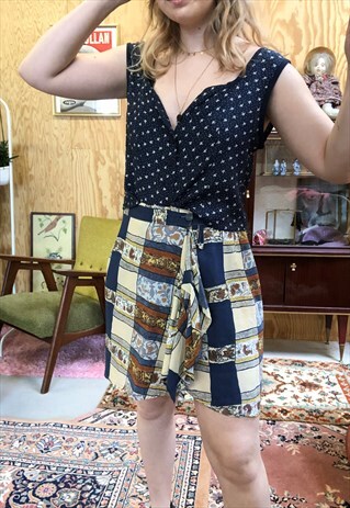 VINTAGE 90S PRINTED WRAP SKIRT