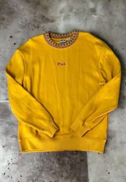 Mens Fila Embroidered Spell Out Sweatshirt