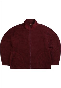 Vintage  L.L.Bean Fleece Jumper Zip Up Burgundy Red Large