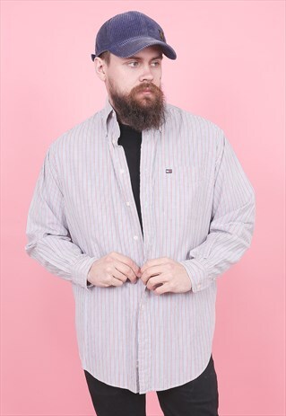 VINTAGE TOMMY HILFIGER STRIPED SHIRT /R6177