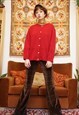 VINTAGE 90S LIGHT WOOL MIX CARDIGAN IN RED