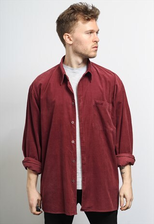 VINTAGE CORDUROY CORD SHIRT RED