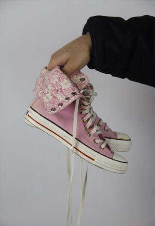 VINTAGE CONVERSE PINK PATTERNED TRAINERS