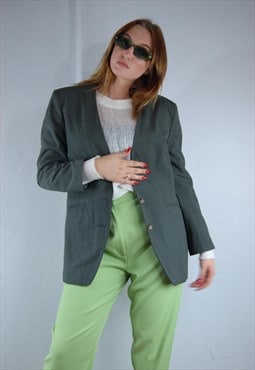 Vintage 80's cool tailored suit blazer jacket in green