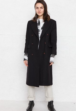 VINTAGE BLACK WOOL COAT