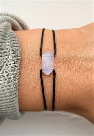 LUNA - RAINBOW MOONSTONE CORD BRACELET