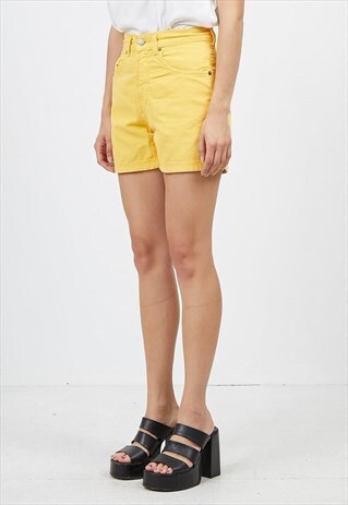 VINTAGE YELLOW MUSTANG DENIM MINI SHORTS