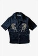 Women's Alexander Wang Embroidered Tiger Black Shirt