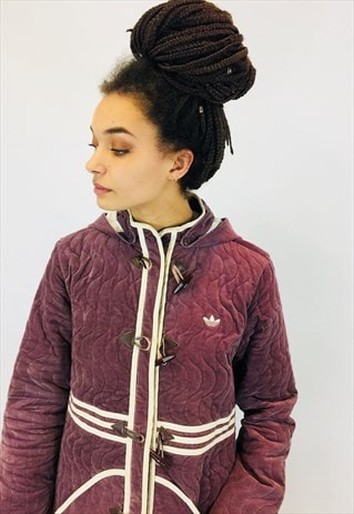 VINTAGE ADIDAS ORIGINALS 80S TREFOIL DUFFLE COAT